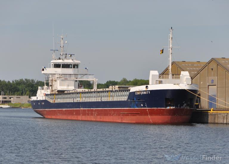 conformity (General Cargo Ship) - IMO 9370288, MMSI 232035972, Call Sign MJFJ3 under the flag of United Kingdom (UK)