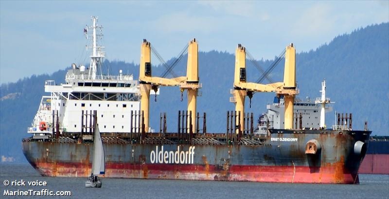 ernst oldendorff (General Cargo Ship) - IMO 9702637, MMSI 255616000, Call Sign CQAU under the flag of Madeira