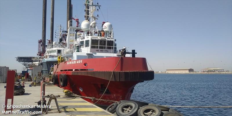 rawabi 401 (Utility Vessel) - IMO 9627710, MMSI 572837210, Call Sign T2WD4 under the flag of Tuvalu