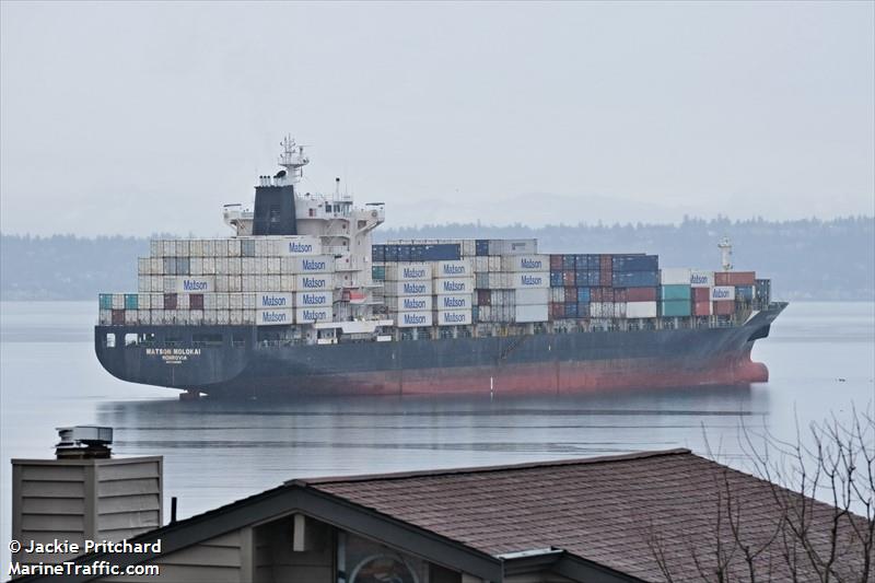 matson molokai (Container Ship) - IMO 9338084, MMSI 636021005, Call Sign 5LBU2 under the flag of Liberia