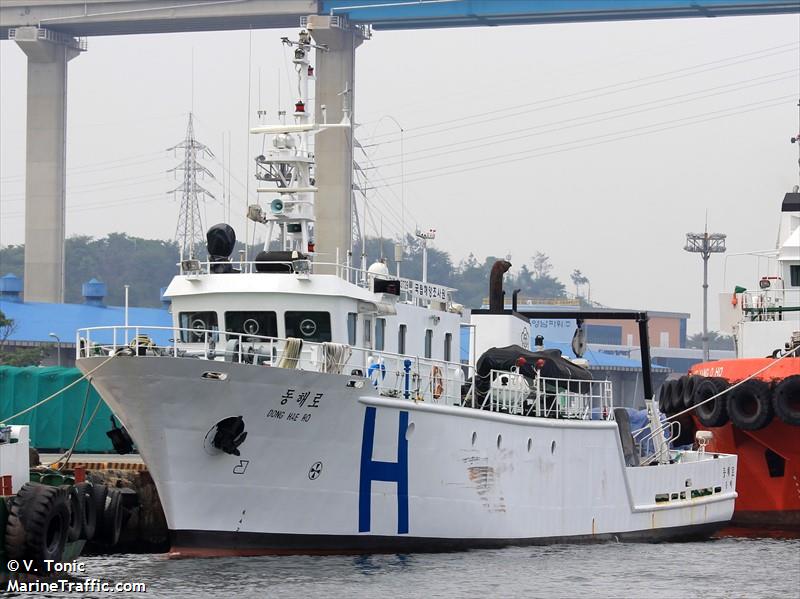 donghaero (Research Vessel) - IMO 9321330, MMSI 440600360, Call Sign 043729 under the flag of Korea
