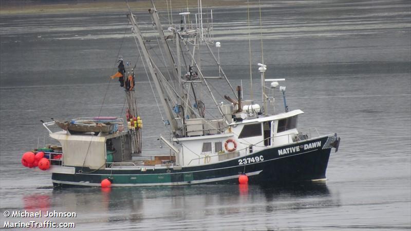 native dawn (Fishing vessel) - IMO , MMSI 316281000, Call Sign VG4557 under the flag of Canada