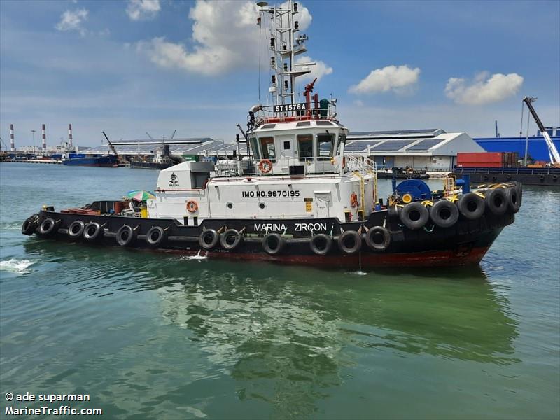 marina zircon (Tug) - IMO 9670195, MMSI 563022820, Call Sign 9VLD3 under the flag of Singapore