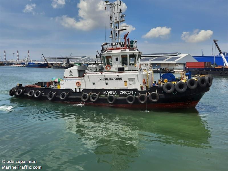 marina zircon (Tug) - IMO 9670195, MMSI 563022820, Call Sign 9VLD3 under the flag of Singapore