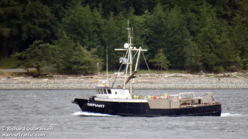 defiant (Fishing vessel) - IMO , MMSI 303679000, Call Sign WDI7041 under the flag of Alaska