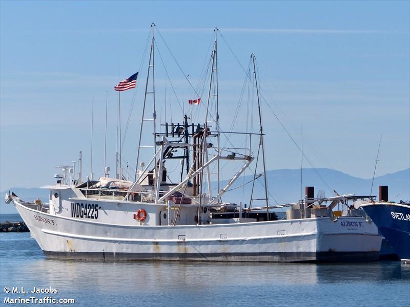 alison f (Fishing vessel) - IMO , MMSI 367534310, Call Sign WDG4225 under the flag of United States (USA)